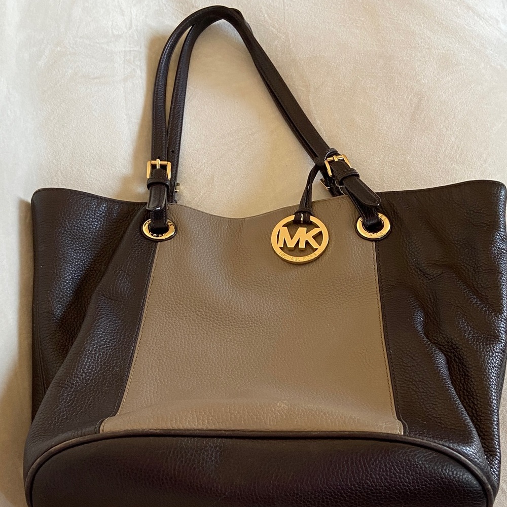 Michael Kors Dark Brown and Taupe Tote